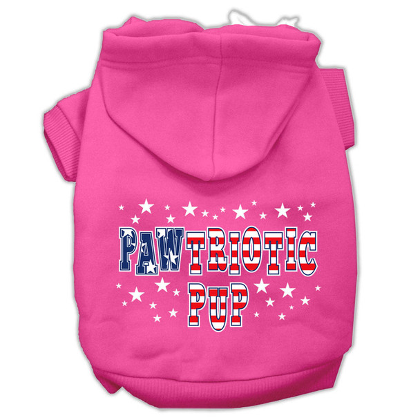 Mirage Pet Pawtriotic Pup Screen Print Pet Hoodies - Bright Pink