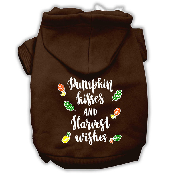 Mirage Pet Pumpkin Kisses Screenprint Dog Hoodie - Brown