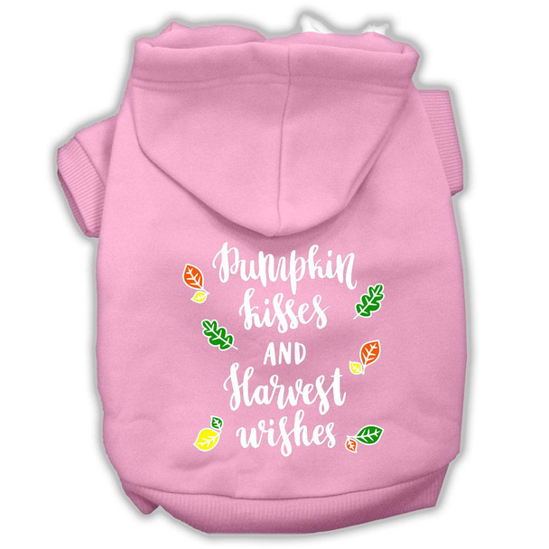 Mirage Pet Pumpkin Kisses Screenprint Dog Hoodie - Light Pink