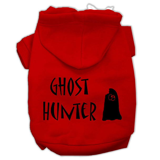 Mirage Pet Ghost Hunter Screen Print Pet Hoodies - Red With Black Lettering