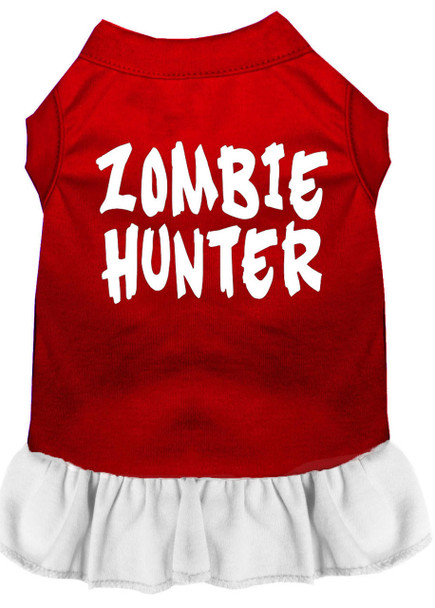 Mirage Pet Zombie Hunter Screen Print Dress - Red With White