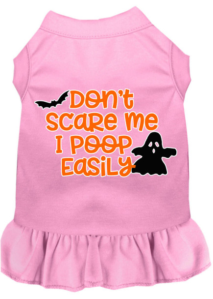 Mirage Pet Dont Scare Me, Poops Easily Screen Print Dog Dress - Light Pink