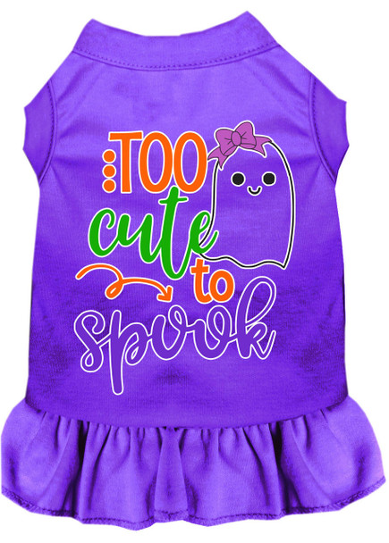 Mirage Pet Too Cute To Spook-girly Ghost Screen Print Dog Dress - Purple