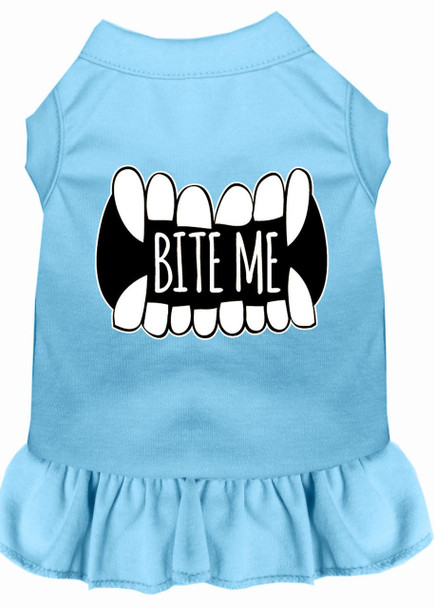 Mirage Pet Bite Me Screen Print Dog Dress - Baby Blue