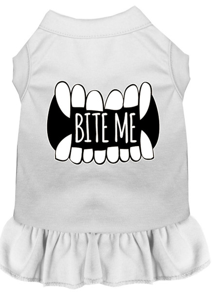 Mirage Pet Bite Me Screen Print Dog Dress - White