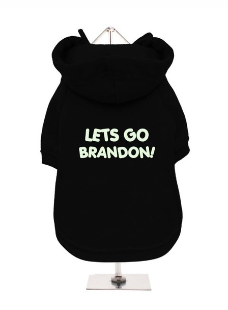 Urban Pup Lets Go Brandon Fleece-Lined Dog Hoodie / Sweatshirt - Black