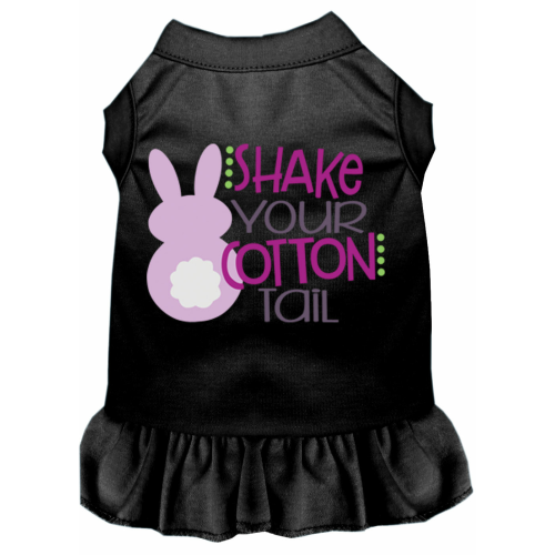 Shake Your Cotton Tail Screen Print Dog Dress - Black