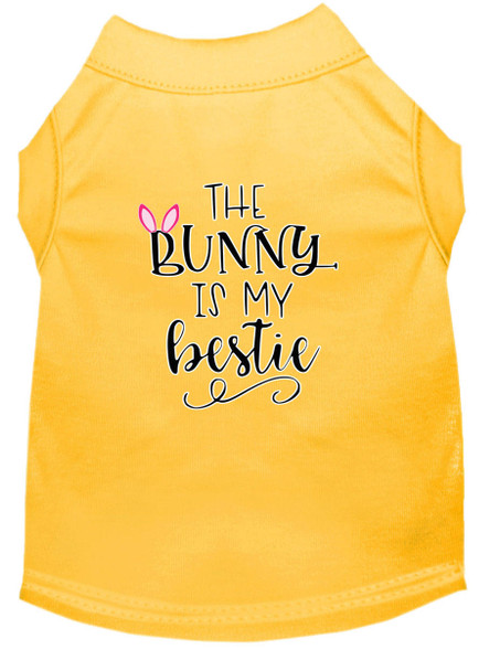 Mirage Pet Bunny Is My Bestie Screen Print Dog Shirt - Yellow