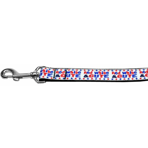 Red, White, And Cute! Nylon Dog Leash image