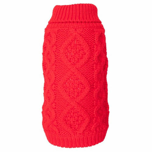 Worthy Dog Chunky Knit Dog Sweater - Red