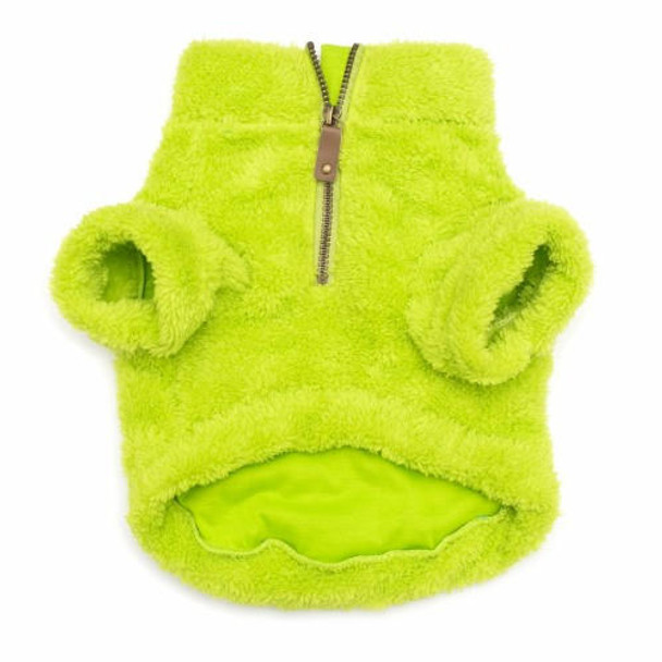 Worthy Dog Solid Fleece 1/4 Zip Pullover Dog Sweater - Lime