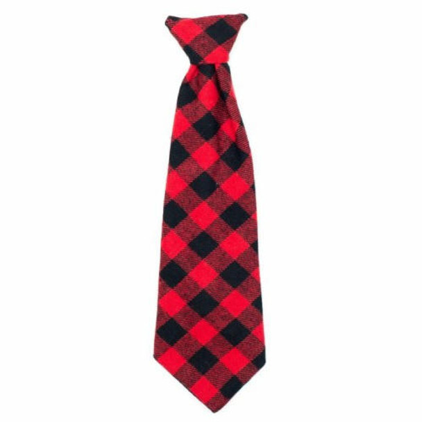 Worthy Dog Red & Black Buffalo Check Pet Dog Neck Tie 