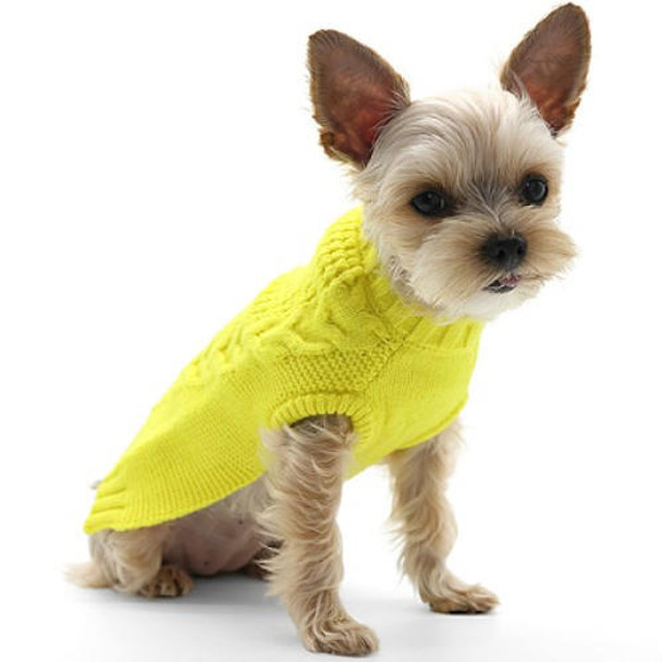 Dogo Pet Mix Knit Yellow Dog Sweater 