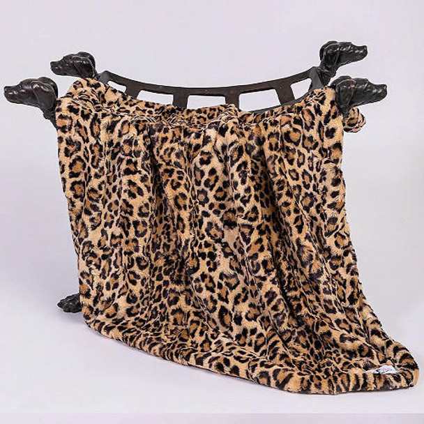 Hello Doggie Designer Cashmere Pet Dog Blanket or Throw - Leopard 