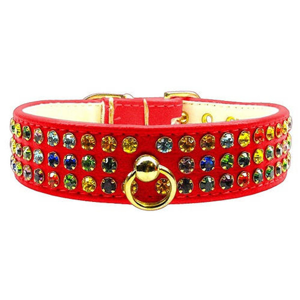 Mirage Pet Mardi Gras Dog Collar - Red 