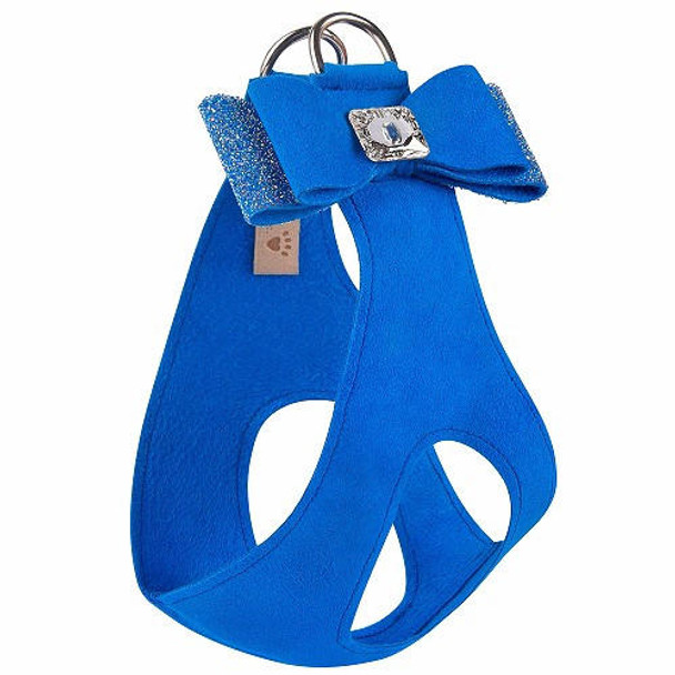 Susan Lanci Designs Royal Blue Aurora Borealis Crystal Stellar Big Bow Dog Step In Harness  