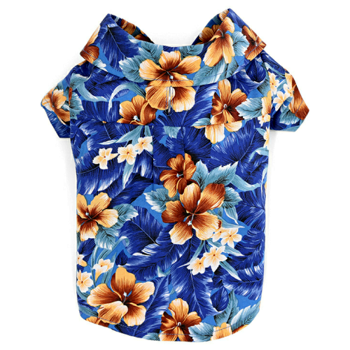 Tropical Floral Blue Dog Shirt