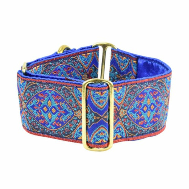 Aristocracy Blue Satin lined Martingale Dog Collar - 2" - Limited Edition