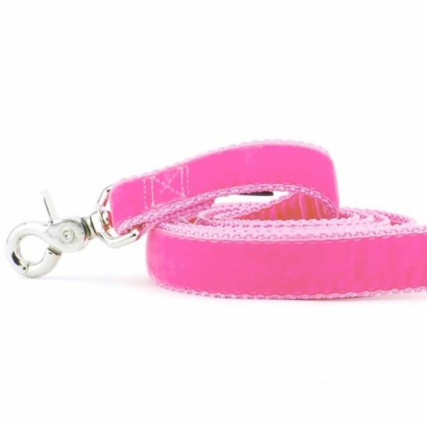 Shocking Pink Velvet Dog Lead