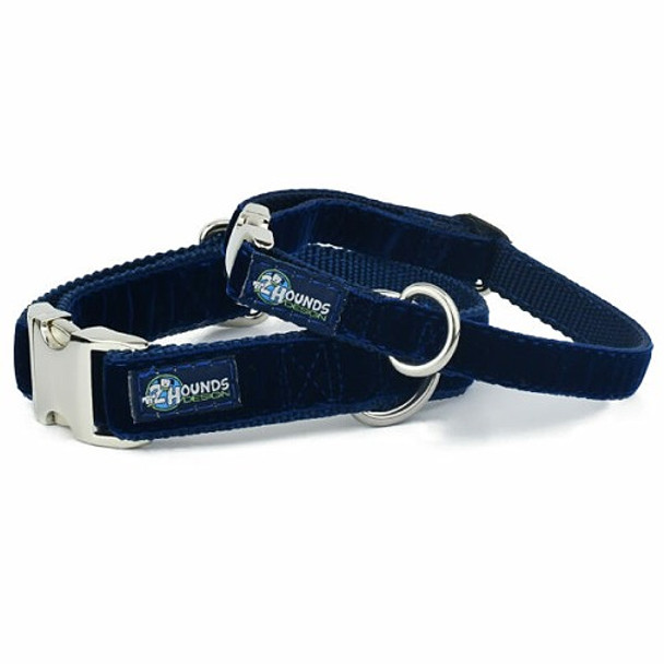 Navy Blue Velvet Essential Dog Collar