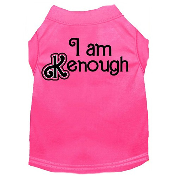 I Am Kenough Screen Print Dog Shirt - Bright Pink