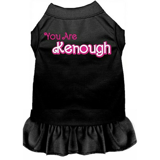 You Are Kenough Screen Print Dog Dress - Black