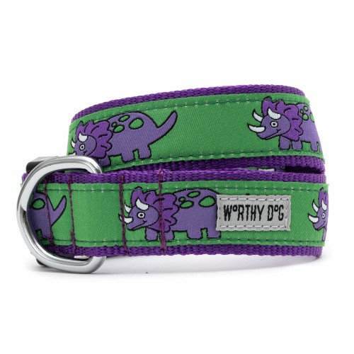 Triceratops Pet Dog Collar & Optional Lead