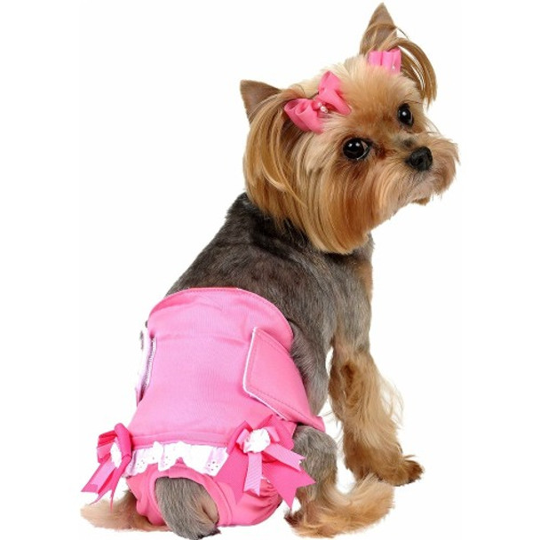 Pink Solid Girl Fancy Dog Panty