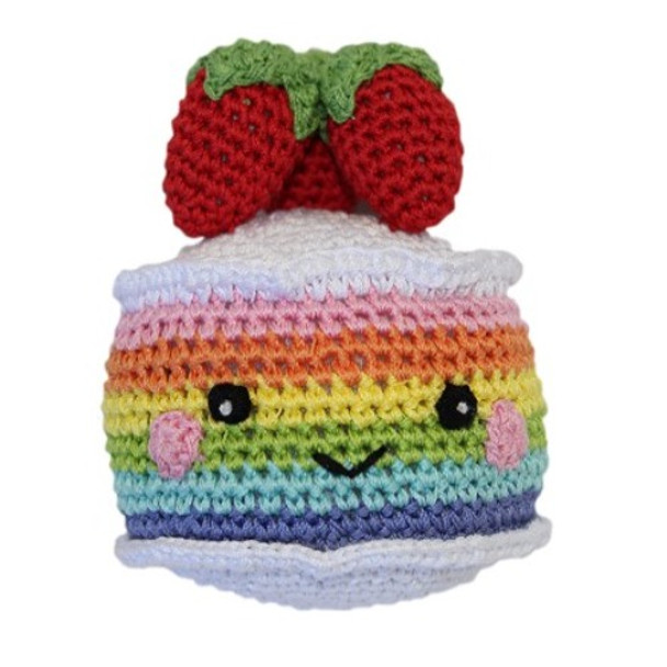 Knit Knacks Rainbow Cake Organic Cotton Small Dog Toy
