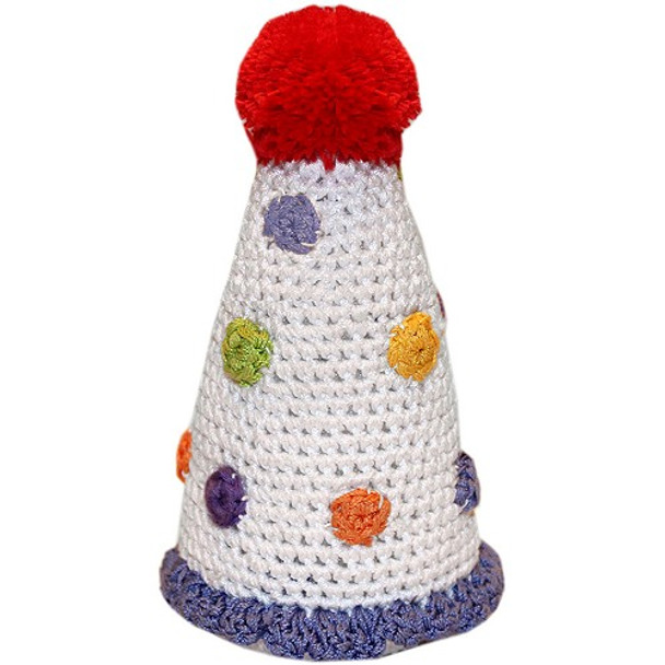 Knit Knacks Birthday Hat Organic Cotton Small Dog Toy