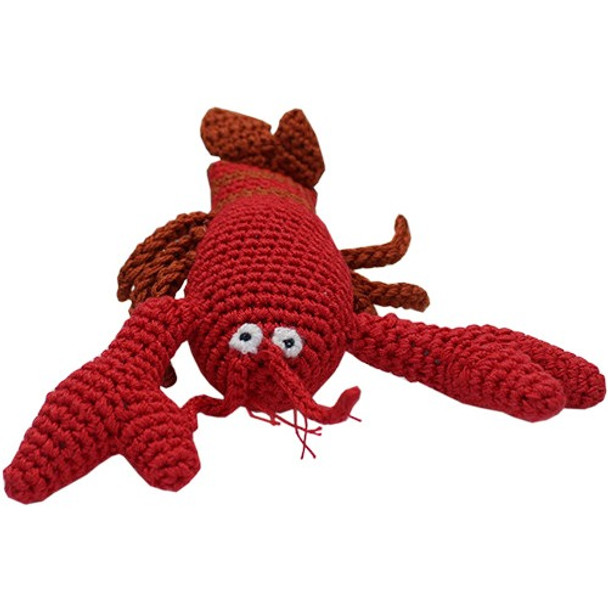 Knit Knacks Lurch The Lobster Organic Cotton Small Dog Toy