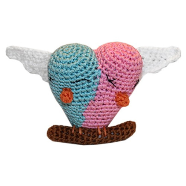 Knit Knacks Lovebirds Organic Cotton Small Dog Toy