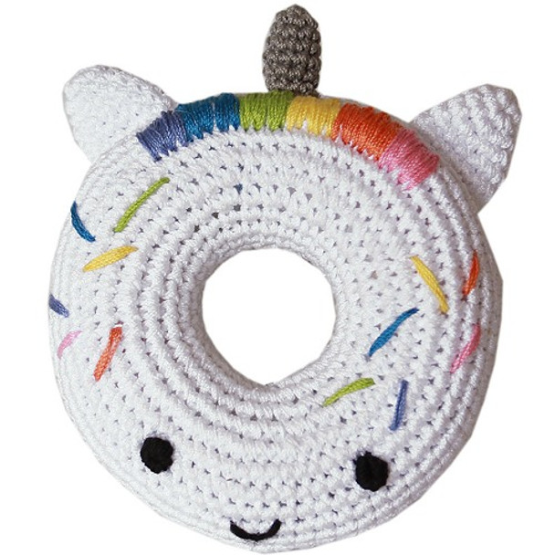 Knit Knacks Unicorn Donut Organic Cotton Small Dog Toy