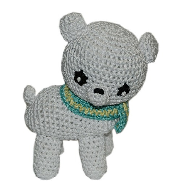 Knit Knacks Polar Bear Organic Cotton Small Dog Toy