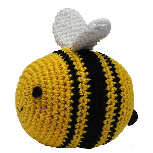 Knit Knacks Bizzy The Bee Organic Cotton Small Dog Toy