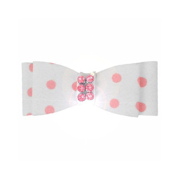 Polka Dot Pink Giltmore Hair Bow Barrette