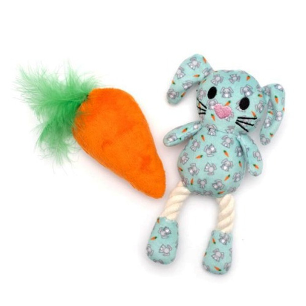 Easter Bunny & Carrot Cat Toy Set