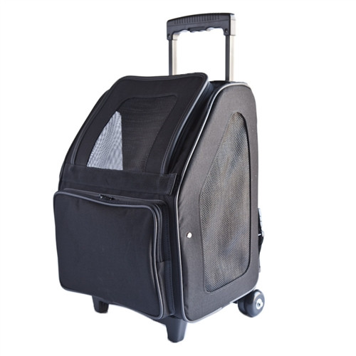 Black Rio Bag on Wheels Dog Carrier by Petote
