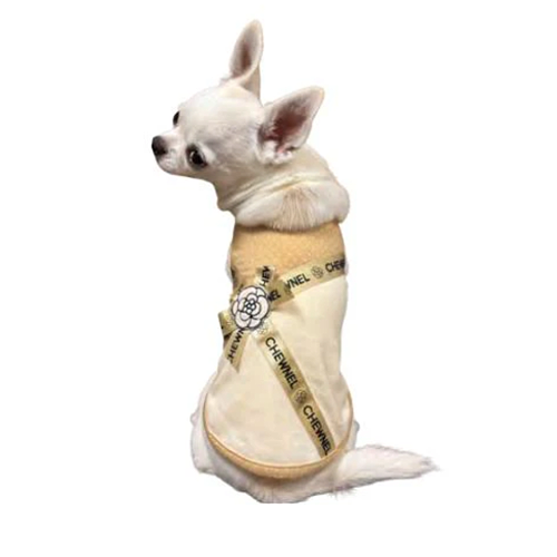 Designer Chewnel Ruban de Chien Champagne Dog Tank