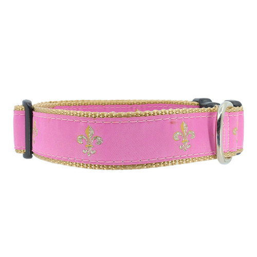 Pink Fleur de Lis 1/2, 3/4 & 1.25 inch Dog & Cat Collar