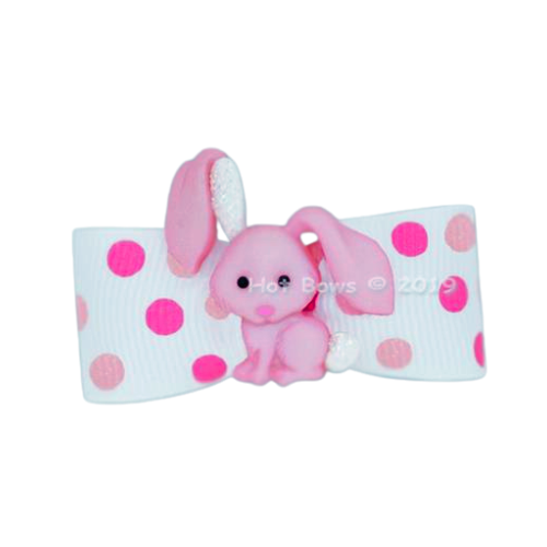 Dog Bow Barrette  - Jellybean Bunny - for Medium size dogs