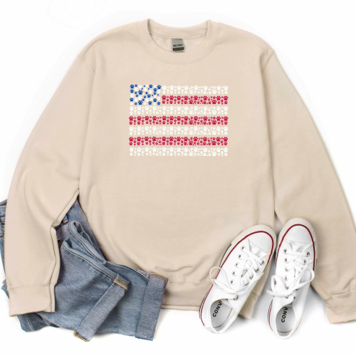Paws American Flag Human Sweatshirt