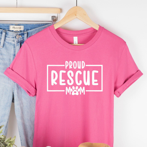 Proud Rescue Mom Human Unisex T-Shirts - More Colors