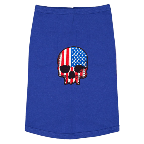 USA Flag Skull Patch Dog Tees