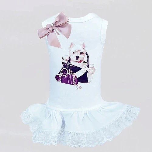 Out n About Dog Dress - White