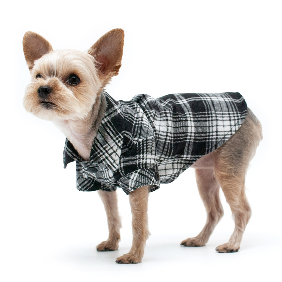 Flannel Button Down Dog Shirt Black Dogo Pet Fashions