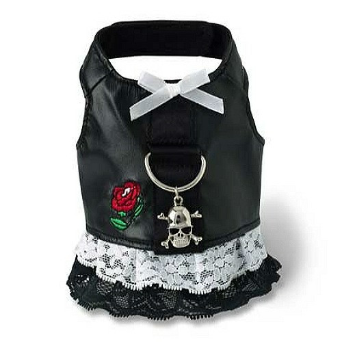 Doggles Biker Dress Dog Harness, Black, Teacup