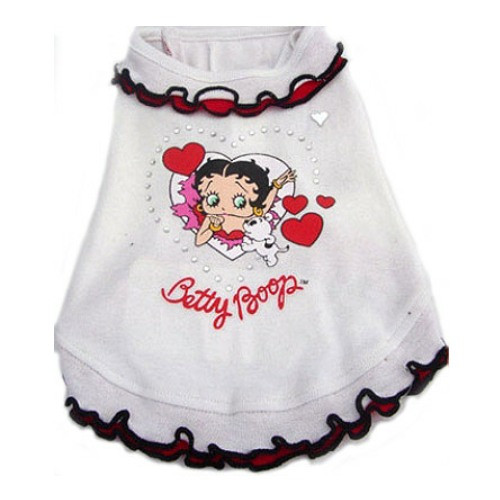 betty boop dress Midi SMALL a little spicy Betty Boop White Ruffle Dog