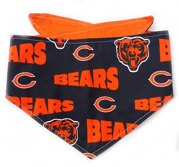 Reversible Bandana Made With Chicago Bears Fabric Football 