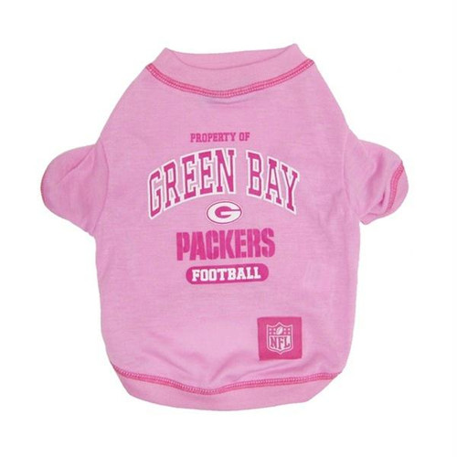 Green Bay Packers Pink Dog T-Shirt - Large